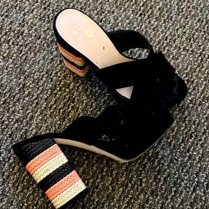 Mix No 6 Black Multicolored block heel